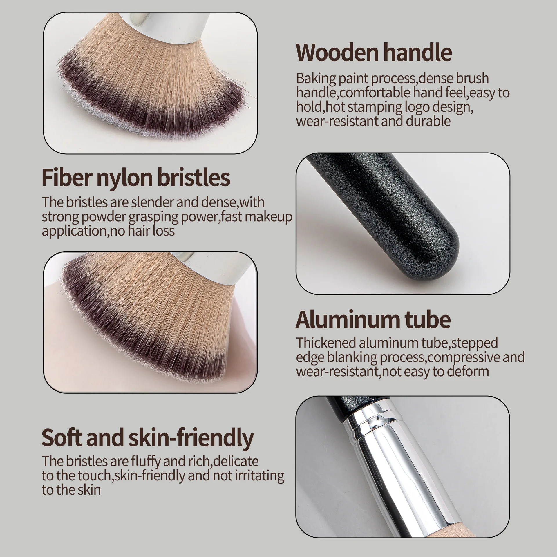 แปรงคอนซีลเลอร์รองพื้น แปรงคอนทัวร์ระดับพรีเมียม แปรงปัดแก้ม แปรงแต่งหน้าสำหรับใต้ตา แปรงแต่งหน้าหนาแน่นสำหรับการเบลนด์