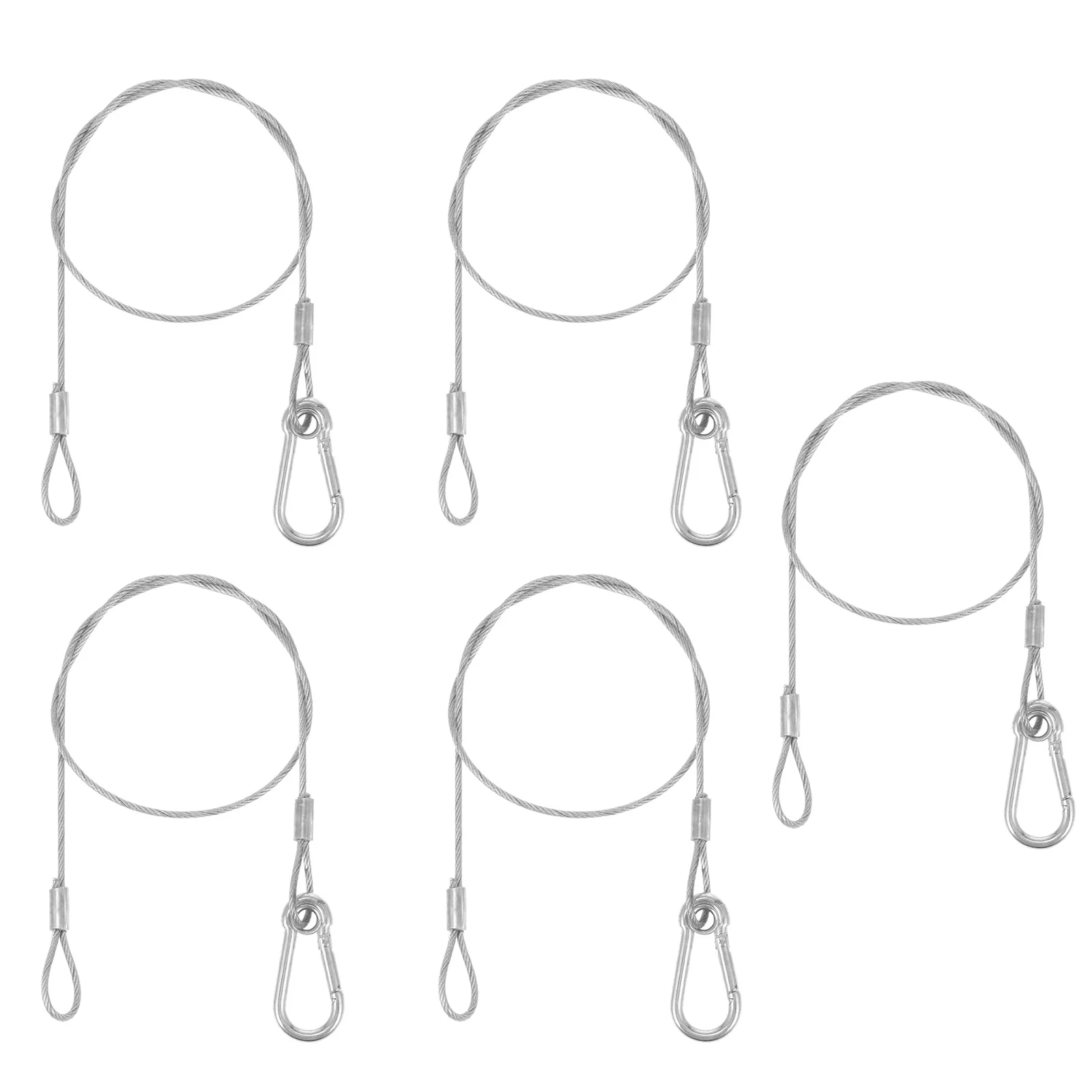 무대 조명 안전 보호를위한 5pcs 스테인레스 스틸 와이어 로프 끈 부하 작업 케이블 액세서리 내구성 조명 스트랩