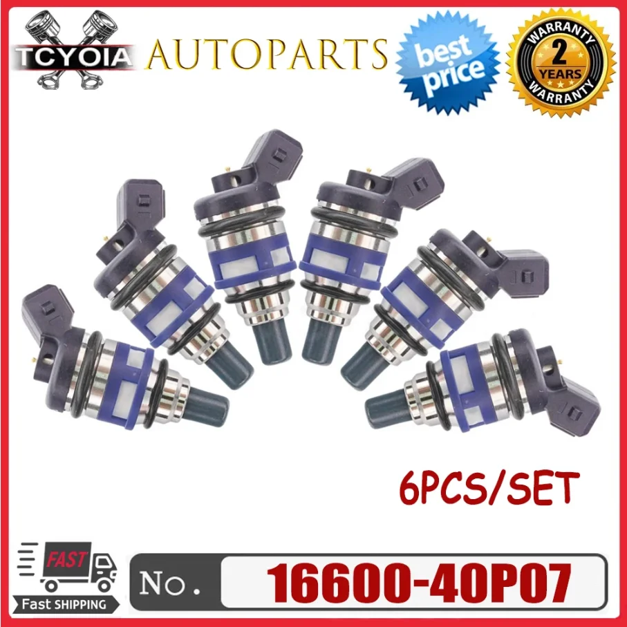 6pcs/lot Fuel Injectors 16600-40P07 1660040P07 For Nissan 300ZX Twin Turbo 1990-1994 16618-10V00 16618-10V05 3.0L V6 Enigine
