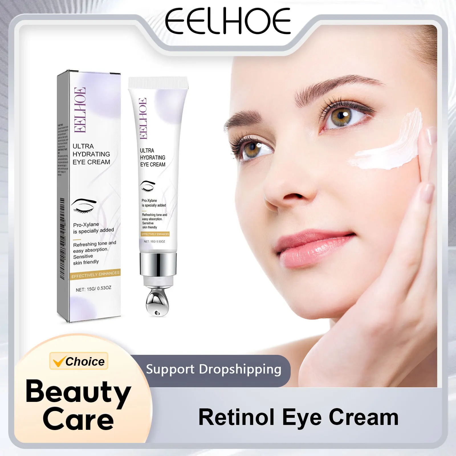 

EELHOE Retinol Eye Cream Skin Firming Shrink Pores Rejuvenate the Eye Nicotinamide Dark Circle Remove Puffiness Eye Care Cream