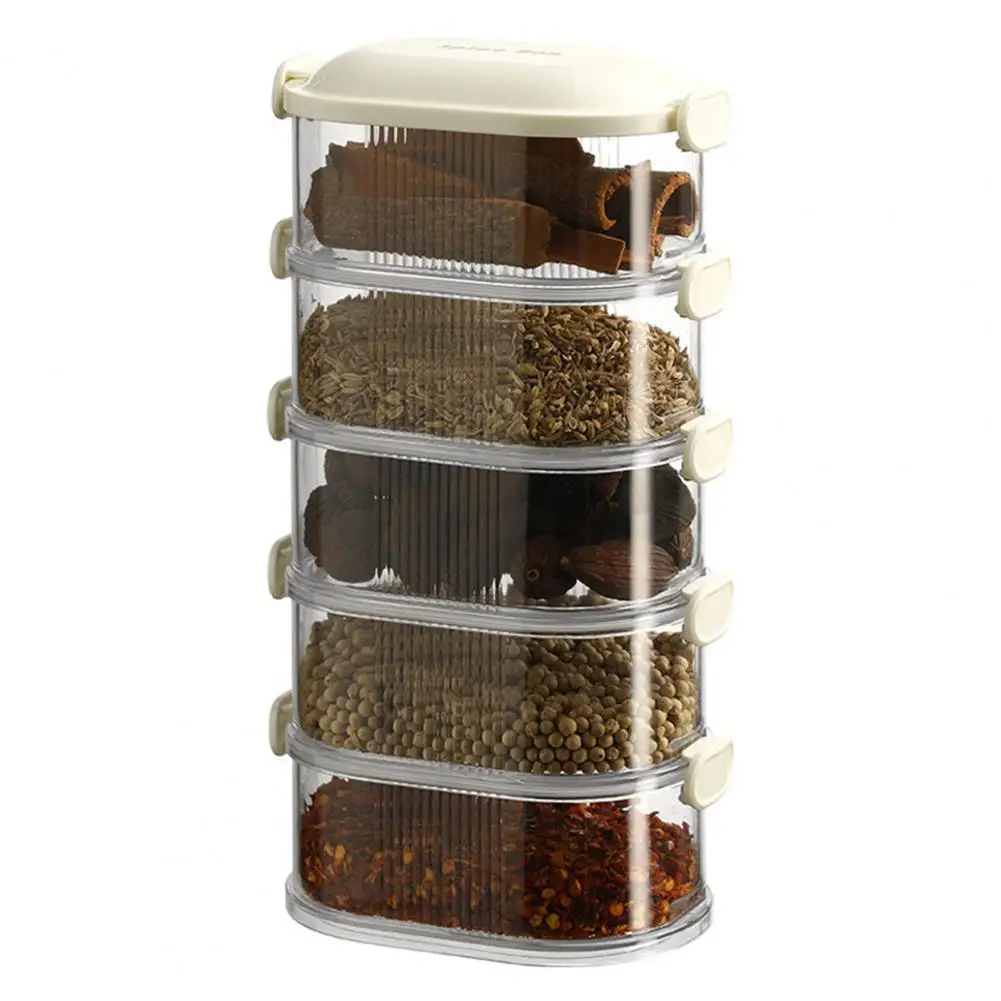 Versatile Spice Caddy Spice Container with Capacity Storage Box Flip-top Design Dustproof Seal for Moisture-proof Food Storage