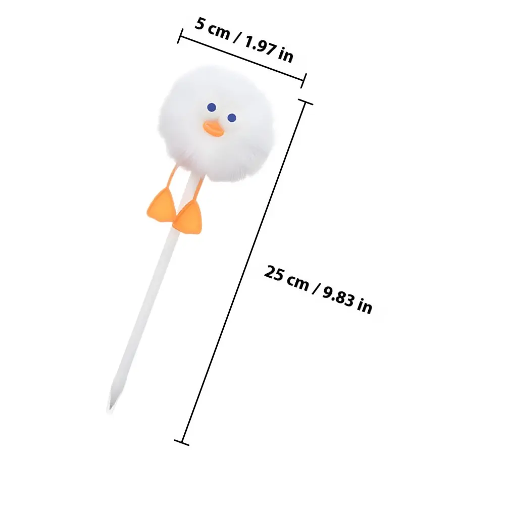 3Pcs Duck Pom Pom Ballpoint Pens Smooth Ink Writing Creative Journaling School Office Pompom Ballpoint Pen Fuzzy Pens