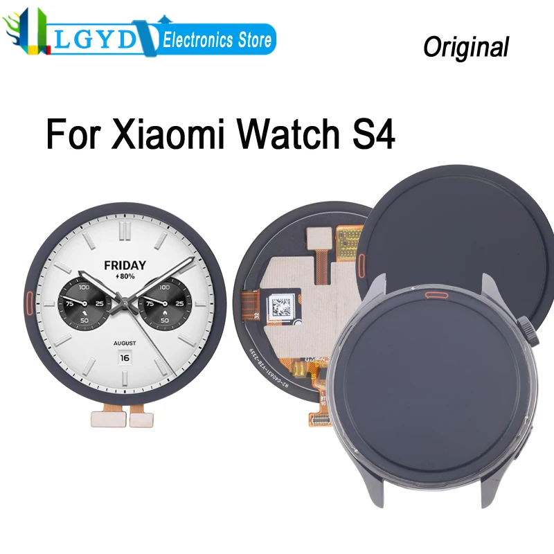 Tela amoled original de 1.43 polegadas para Xiaomi Watch S4 47mm 2024, 60hz smartwatch display lcd tela de toque digitador reparação peça de reposição