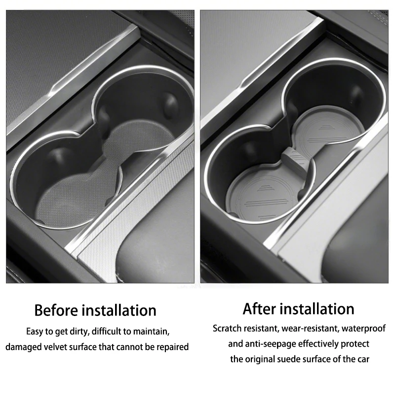 ل تسلا ModelY Juniper Model3 هايلاند كأس الماء حصيرة التحكم المركزي كوب سيليكون حصيرة مقاوم للماء المضادة للانزلاق الملحقات الداخلية #2