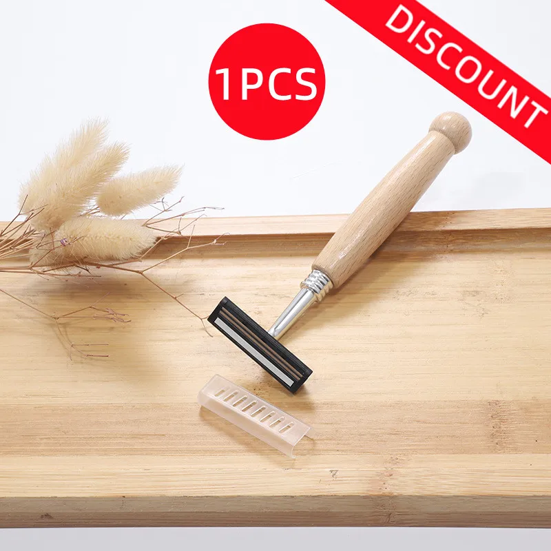 

1Pcs Bamboo Razor Bamboo Handle Men Vintage Manual Shaver Stainless Steel Blade Razor