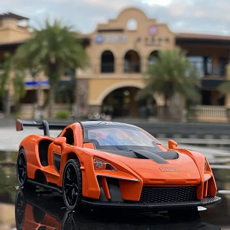 

Модель спортивного автомобиля 1:32 Mclarens Senna, металлический литой игрушечный автомобиль, имитация заднего звука и фотоколлекции, игрушка для детей, подарок