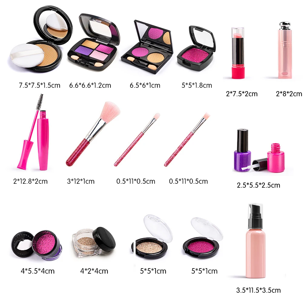 11/21 stücke Gefälschte Make-Up Kit Spielzeug Tragbare Waschbar Mit Lagerung Tasche Kind Simulierte Spielen Make-Up Spielzeug Für Kinder Geburtstag Geschenk