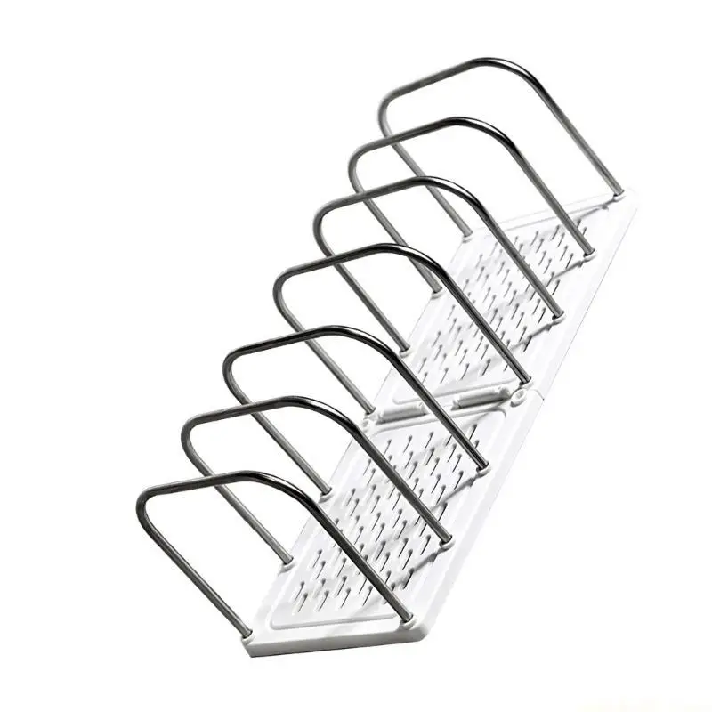 File Organizers Metal Wire Bookend Magazine Stand 6 Section Desk Bookshelf Multifunctional Desktop Book End 37x145x135mm