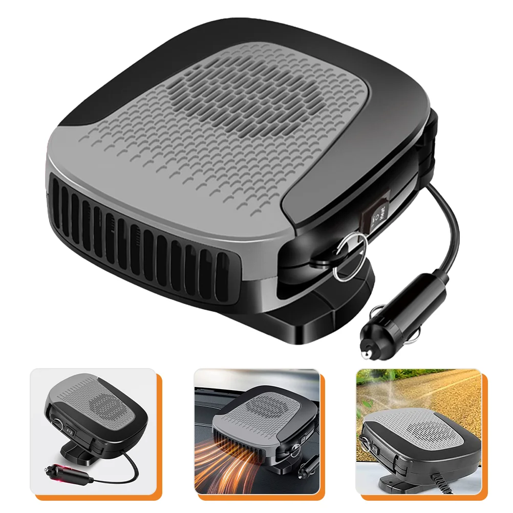 Fan Car Heater Portable Adjustable Vehicle Cooling Grey Defogger Defroster Auto