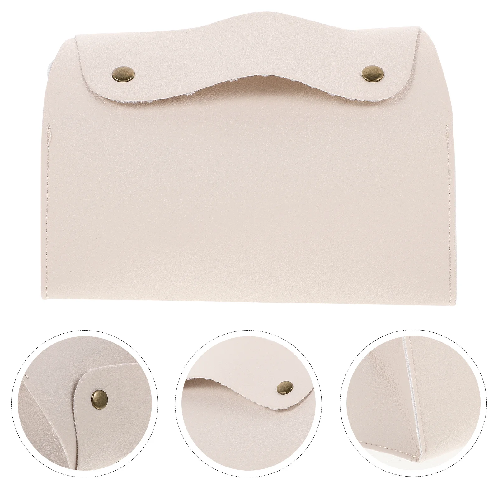 

Napkin Holder Table Tissue Box Organizer Portable Napkin Dispenser Pu Material Minimalist Design For Dining Car