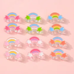 26mm Rainbow Shaped Acrylic Beads Loose Spacer Beads For Jewelry Making Diy Handmade Phone Chains Necklace Bracelets Accessories