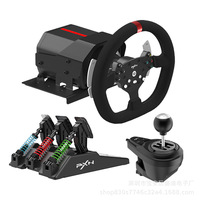 PXN V10 Game Steering Wheel, Force Feedback Racing Game Steering Wheel Compatible with PC/XBOX ONE/PS4