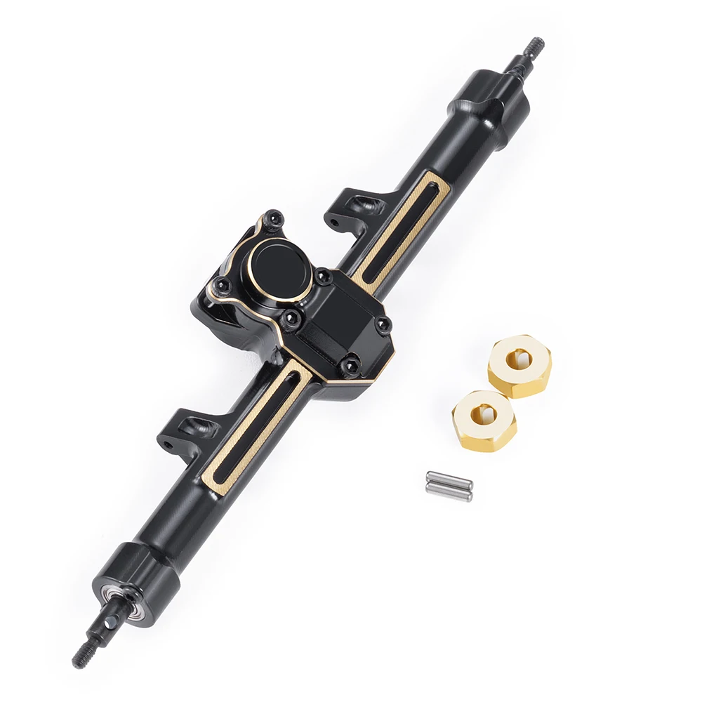 MIBIDAO Brass Weights Extended / Stock Length Front Rear Axle for Axial SCX24 Deadbolt C10 Wrangler Gladiator Bronco 1/24 RC Car