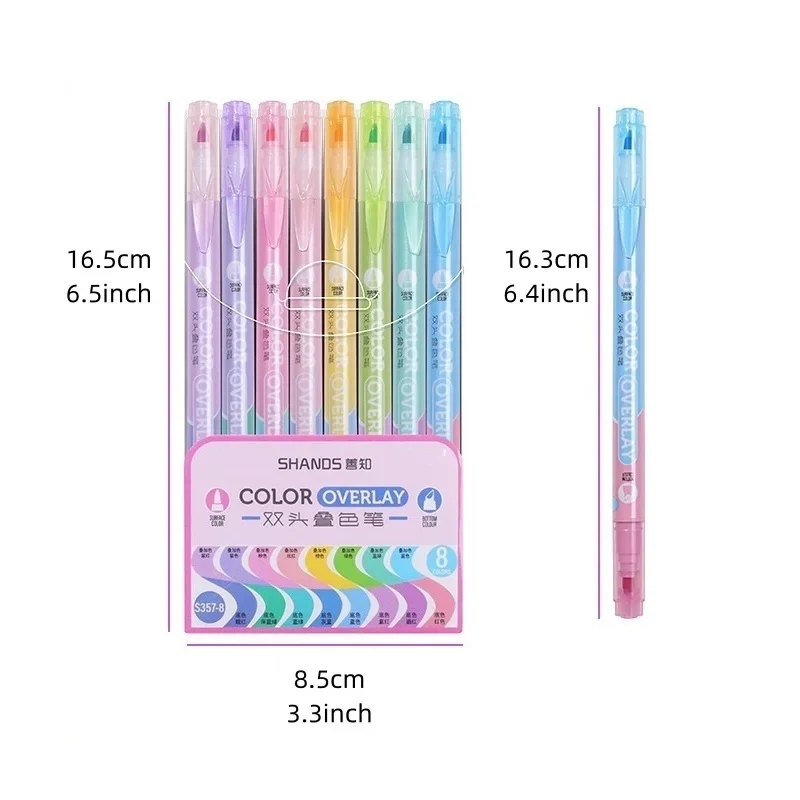 Imagem -04 - Dual-side Fluorescente Art Marker Grupo Cor Overlay Highlighter Liner Canetas Desenho Escritório Escola Highlighters Pcs