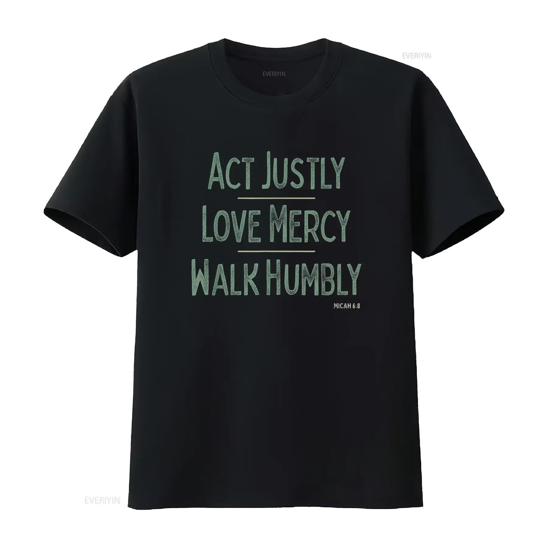 Womens Act Justly Love Mercy Walk Humbly T Shirt Black 2XL vintage Washed Stylish streetwear homme Slightly