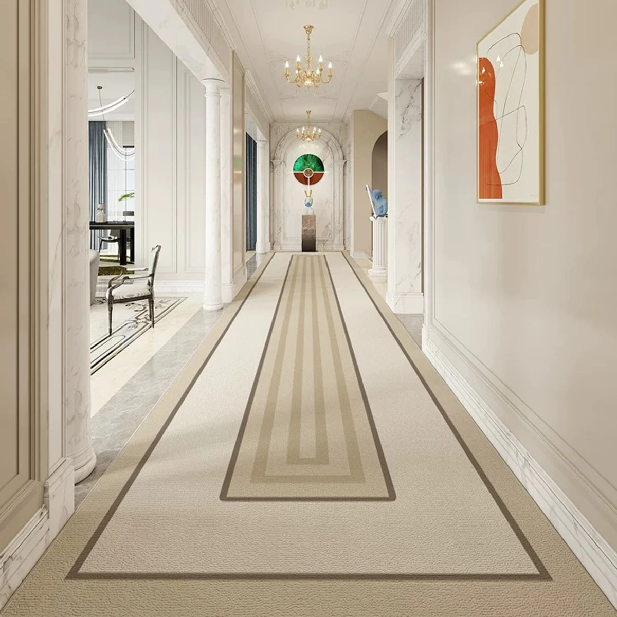 Hallway Runner Rug Non-slip Corridor Long Carpet Fashion Minimalism Light Luxury Welcome Rug Entrance Doormat Home Decoration 러그
