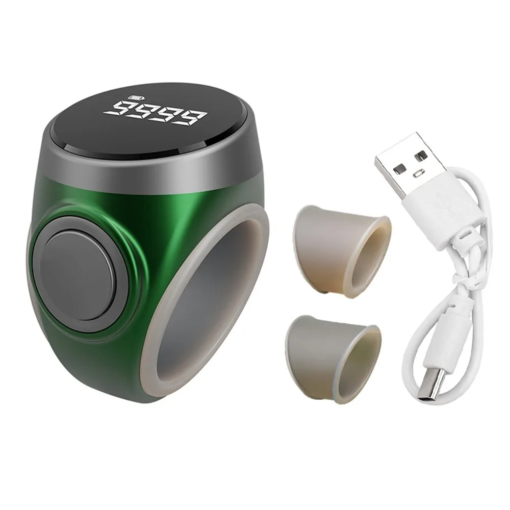 Waterproof Rechargeable Digital Counter Electronic 18/20/22mm Finger Counter Type-c Button Finger Ring Tasbeeh