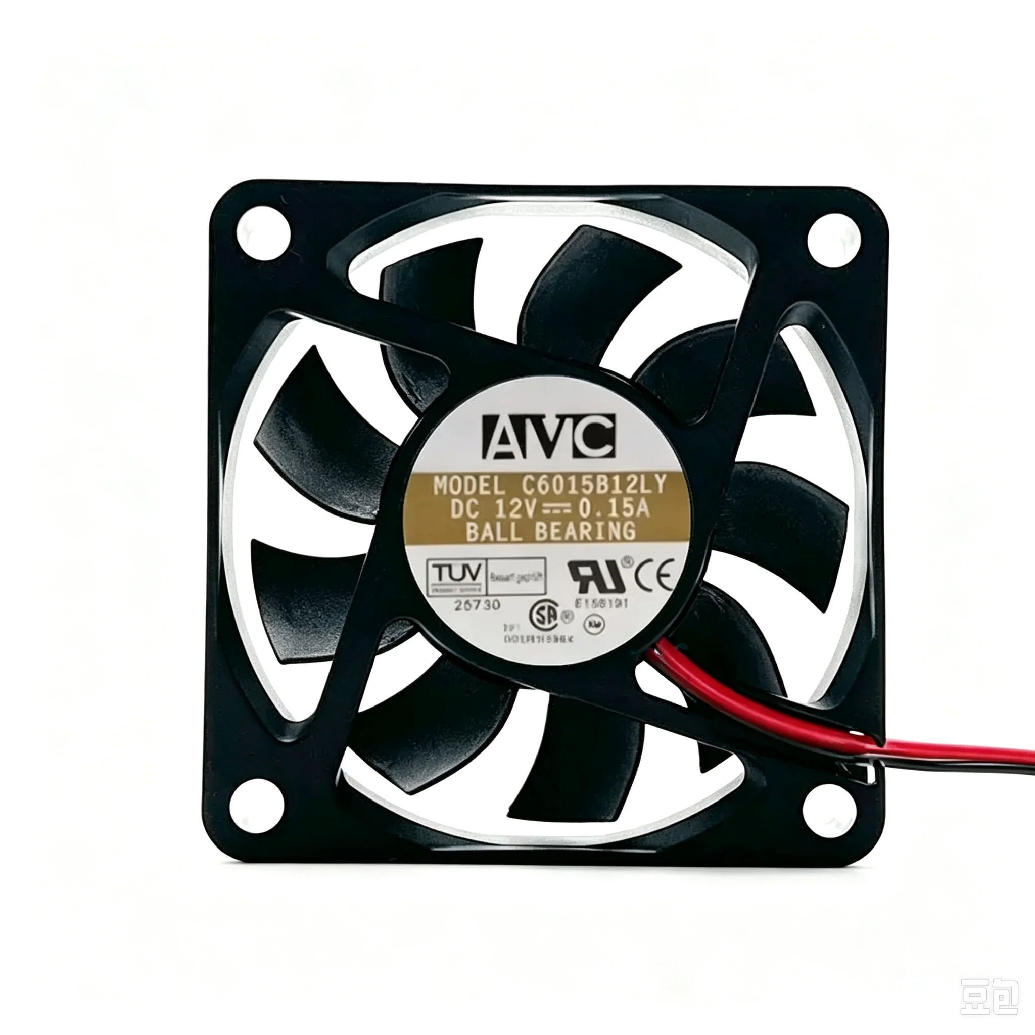 Original AVC C6015B12LY DC12V 0.15A 6015 Cooling Fan 60x60x15mm Double Ball Bearing 3‑Wire Quiet Fan for Industrial Device Serve