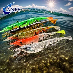 ANFS 1pc Realistic Shrimp Fishing Lures Multi-Jointed Softbait Artificial Bait For Saltwater & Freshwater