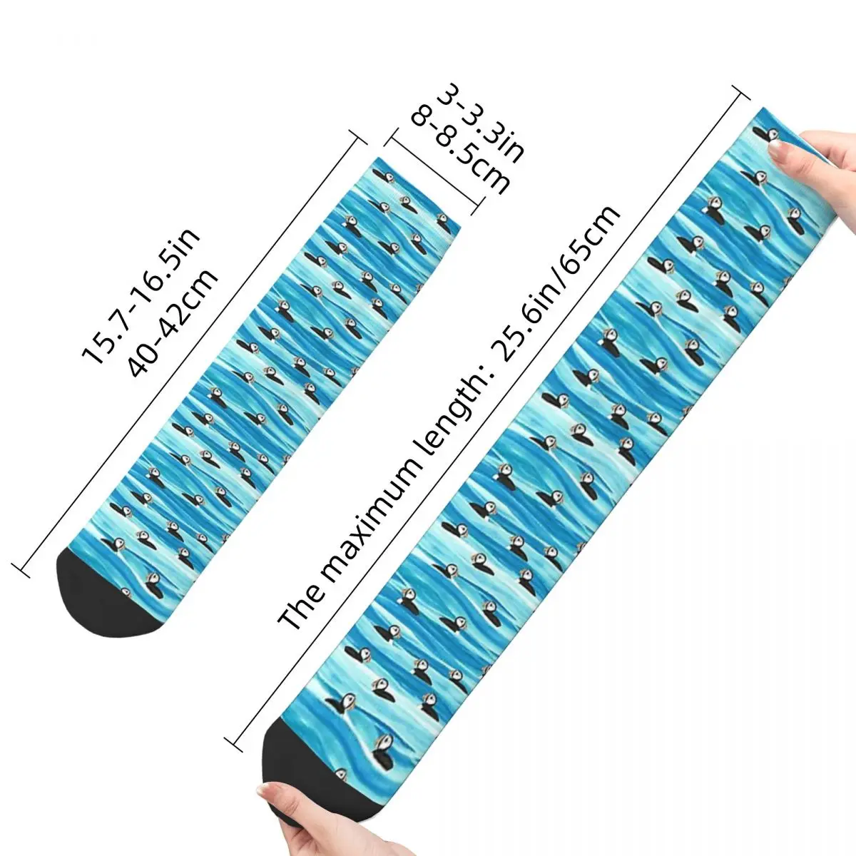 Chaussettes matelassées amusantes pour hommes, tout en mer, rétro, Harajuku, motif océan, hip hop, nouveauté, cadeau imprimé