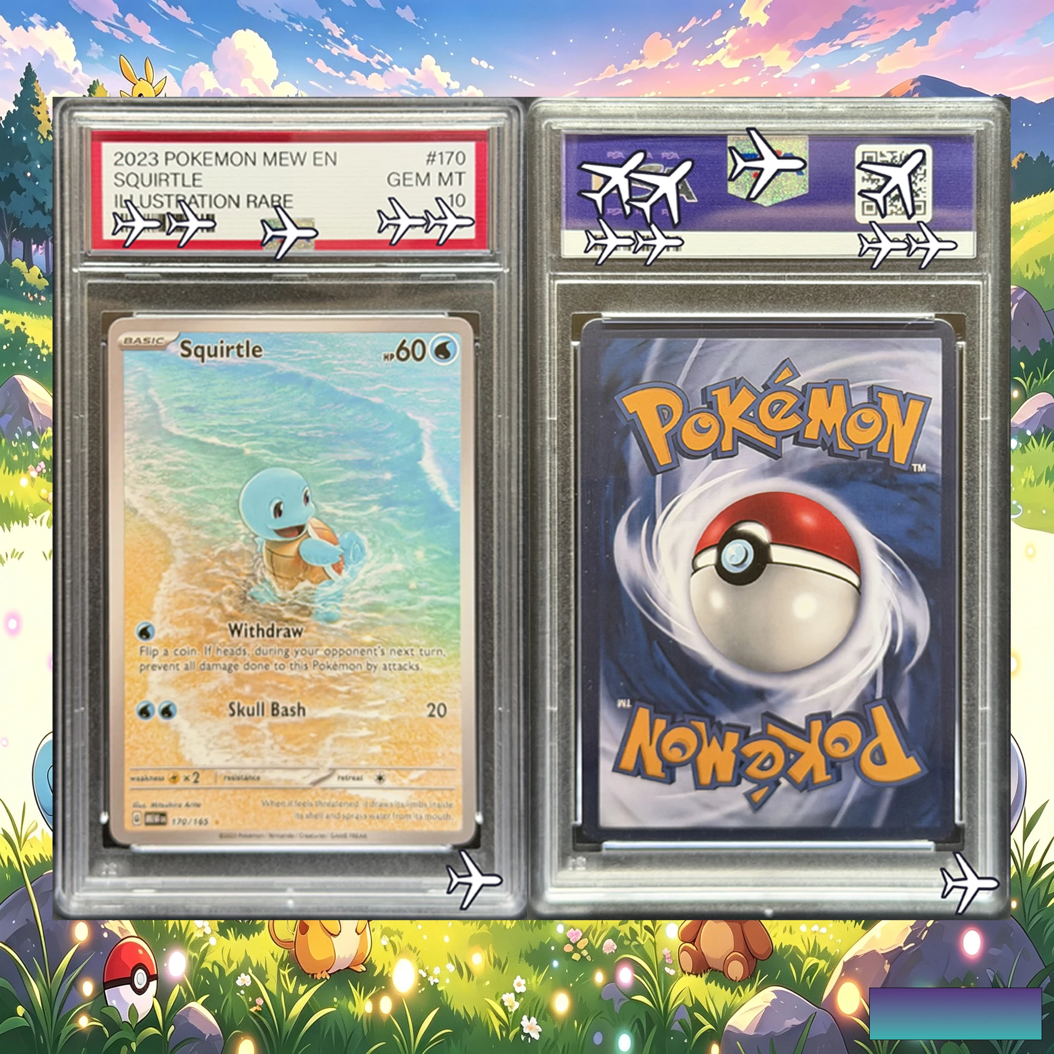 DIY Bewertungskarte TCG 2023 Schiggy-Illustration Seltene Custom Art Karte - Pokémon Replika Sammlerstück Geschenk Museumssammlerreihe