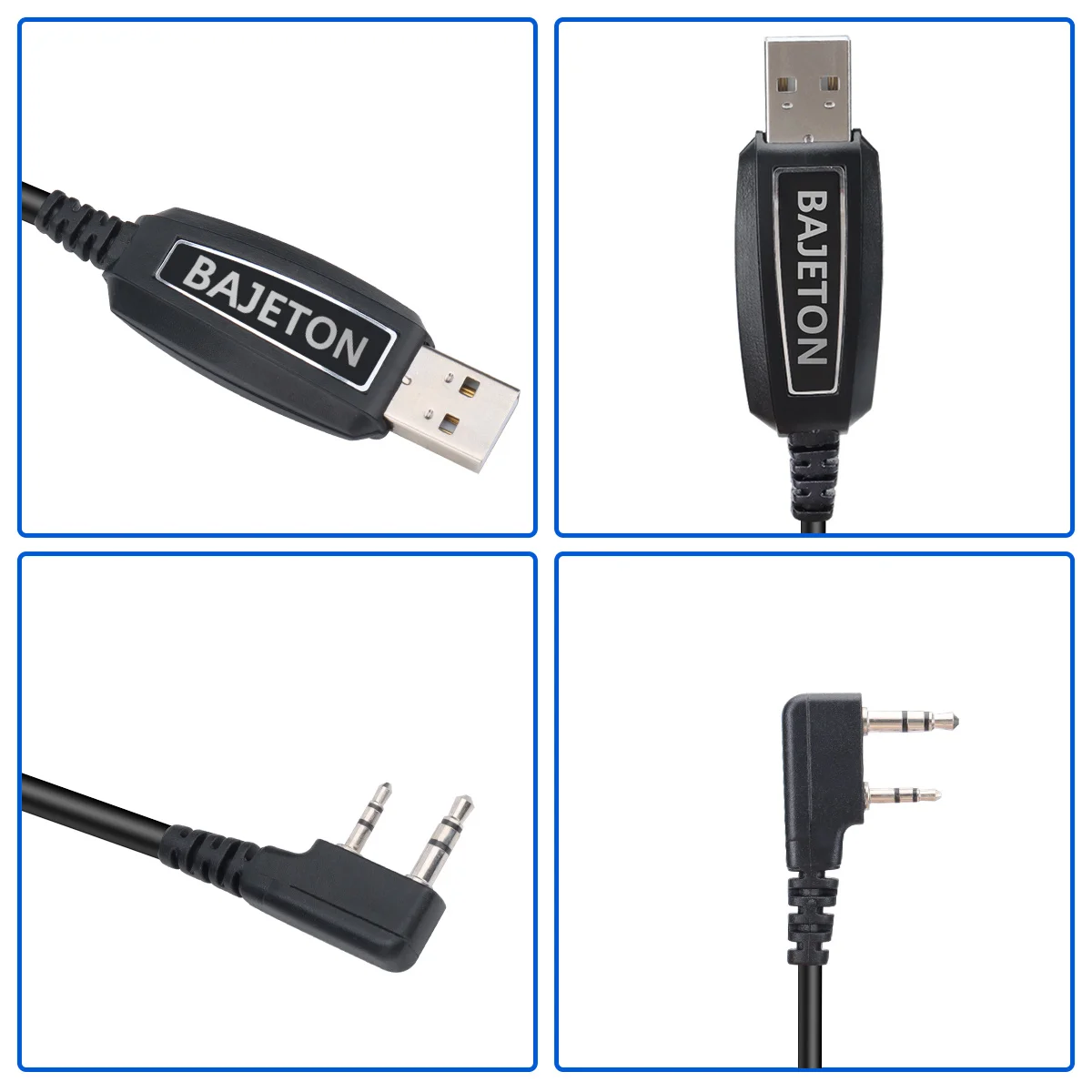 Kabel Pemrograman USB BAJETON Walkie Talkie K Plug Untuk BJ-8300 BJ-7800 BT8200 Quansheng UV-K5(8) UV-K6 Baofeng UV-5R Mini Radio