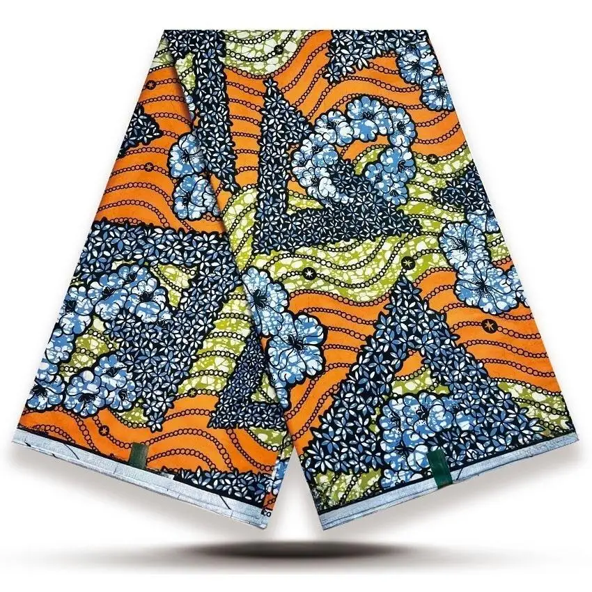 

Latest Hot Sale African Cotton Wax Print Fabric 100% Cotton Ankara Pagne Tissu Wax 6yards for Women Dress Nigerial Wax Y6-314-1