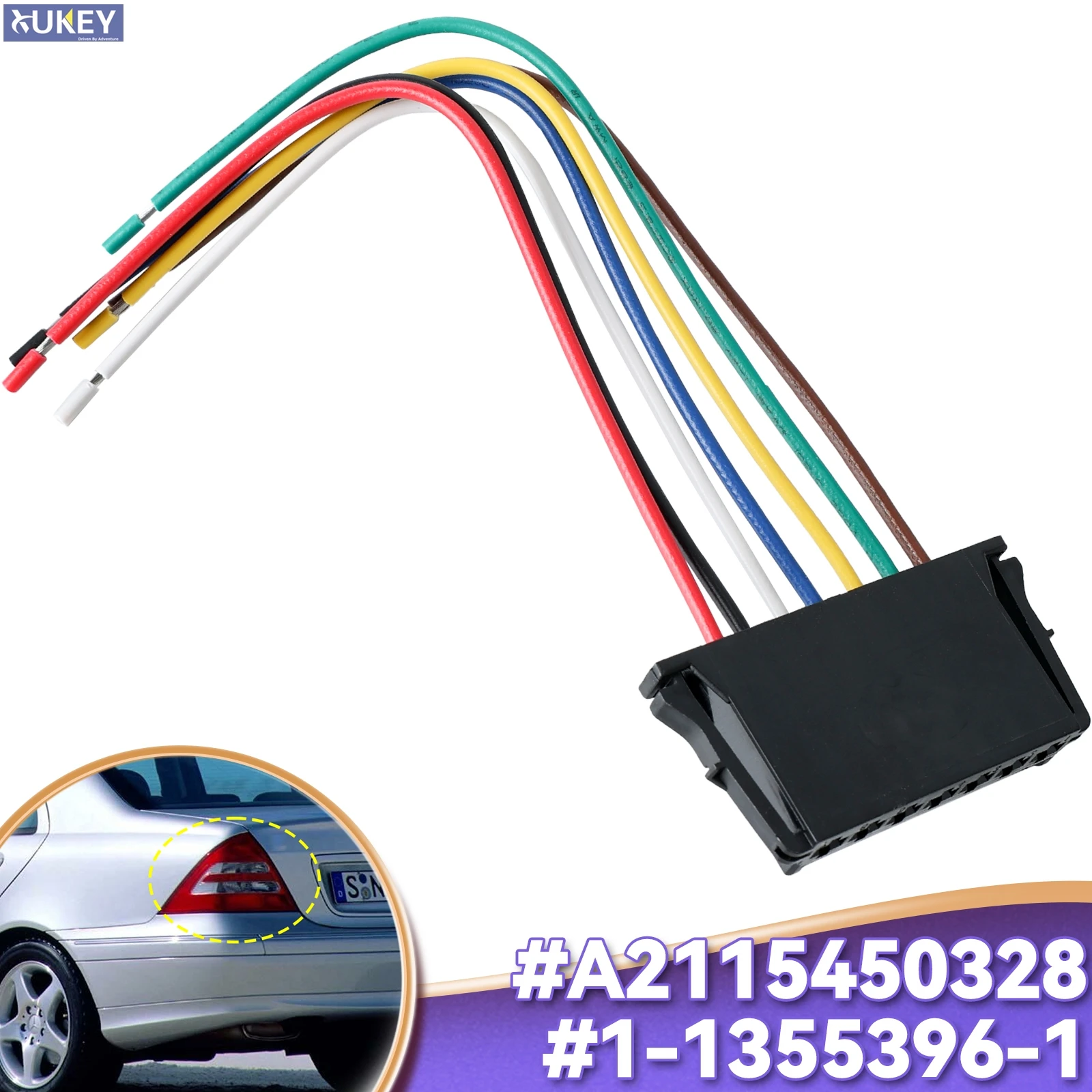 A2115450328 1-1355396-1 7Pin For Mercedes W204 S204 C204 C-Class Harness Clip Rear Tail Light Holder Bulb Wired Connector Plug