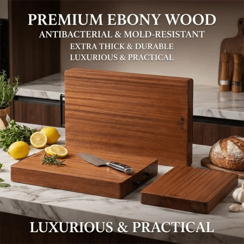 Antibacterial Wooden Cutting Board Double Sided Non Slip Cutting Board Mats Mildew Proof No Paint Solid Wood Chopping Board