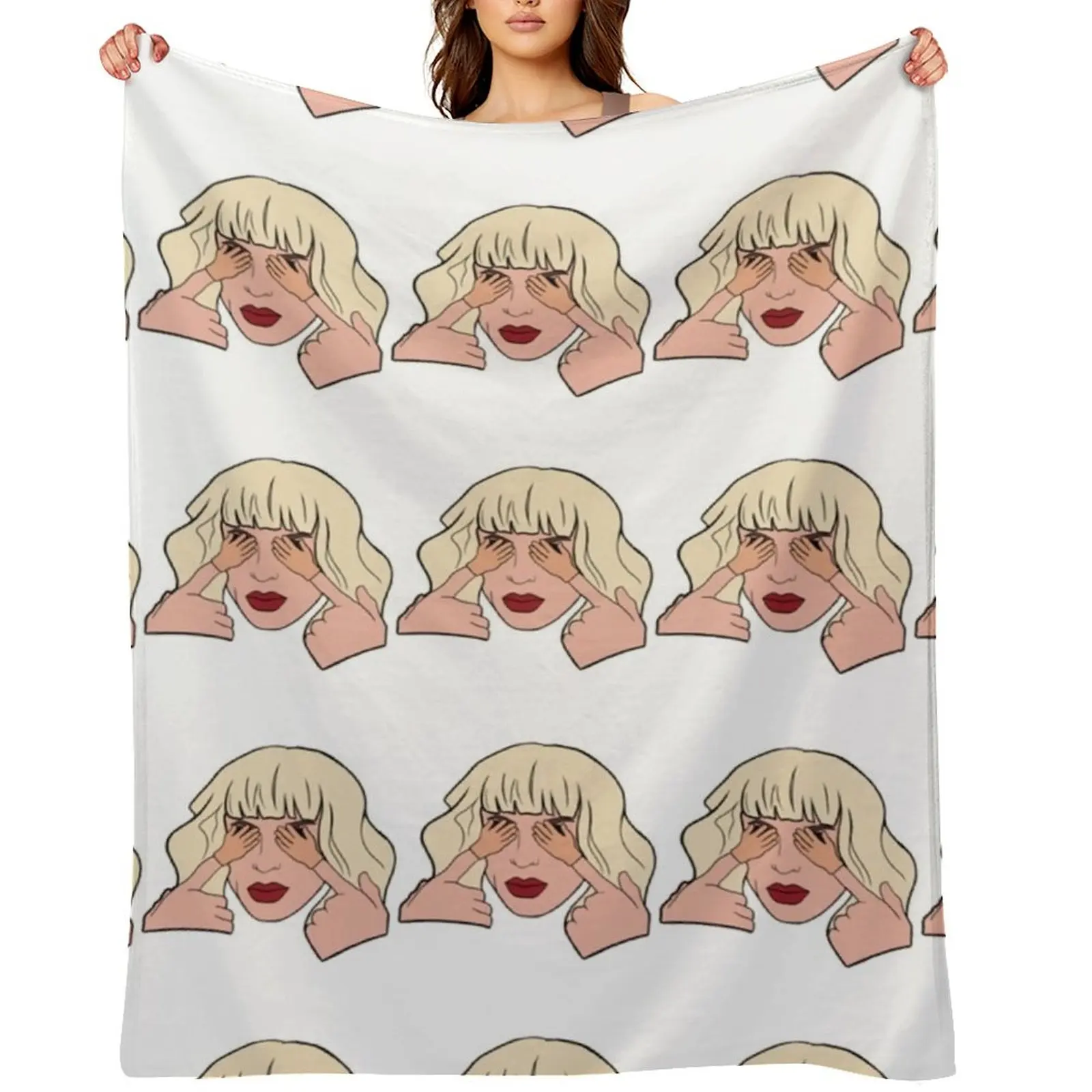 

Katya Zamolodchikova Tiny Hands Throw Blanket Vintage Luxury Designer Plaid Picnic Blankets