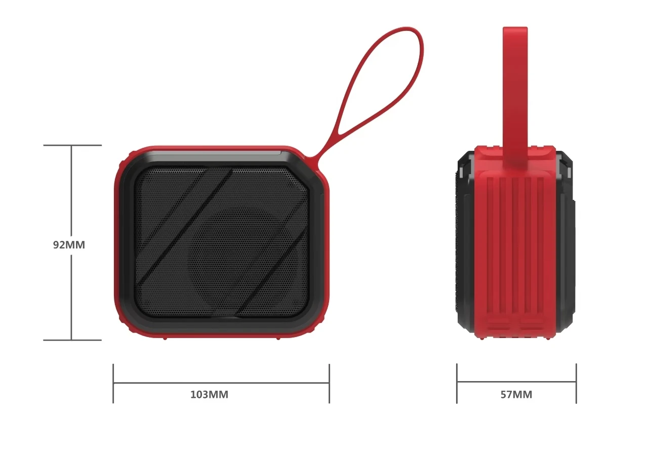Portable Outdoor Waterproof Speaker with Powerful Bass RGB LED Lighting Hanging Strap for Travel Camping Outdoor Activities