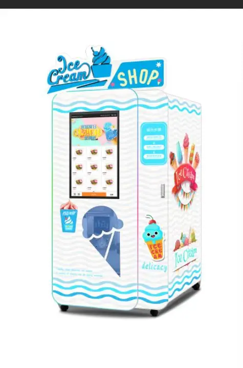 Vending Machine Supplier Unmanned 24 Hours Self Service Coin Operated Ice Cream Vending Machine Robot Ice Cream Vending Machine