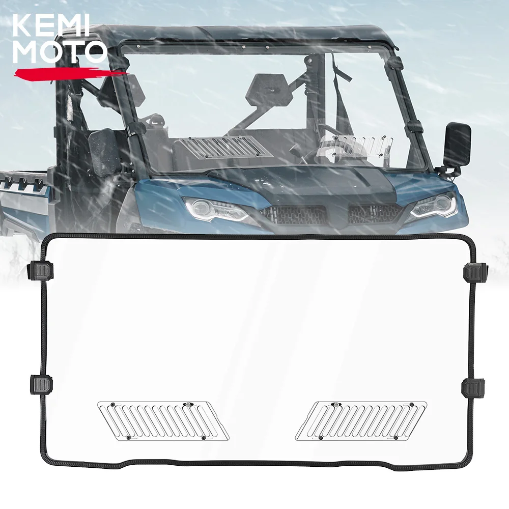 

KEMIMOTO UTV Slide Vented Front Window Clear Windshield Compatible with CFMOTO UForce 1000 2019-2023 UForce 1000 XL 2022-2023