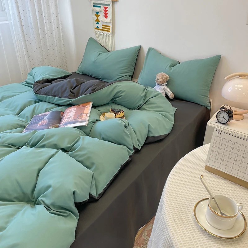 

2025 New Washed Cotton Skin Friendly Pure Color Single Quilt Set Skin Friendly Breathable Bed Cover 150x200 220x240
