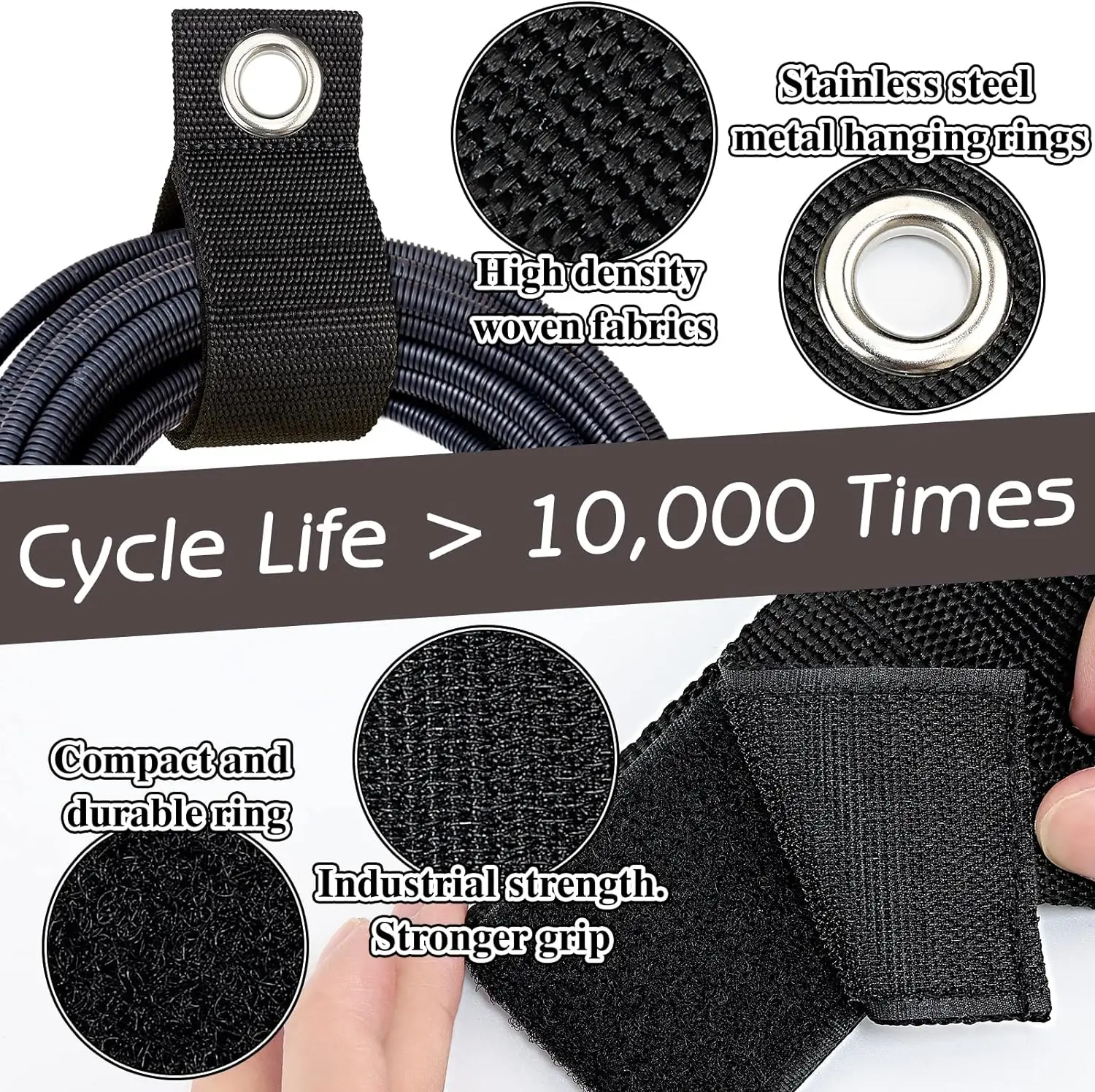 Organizador de soporte de cable de extensión, herramienta de maletero de coche, correa de almacenamiento de bucle de gancho resistente para casa, sótano, RV, garaje, enrollador de Cables