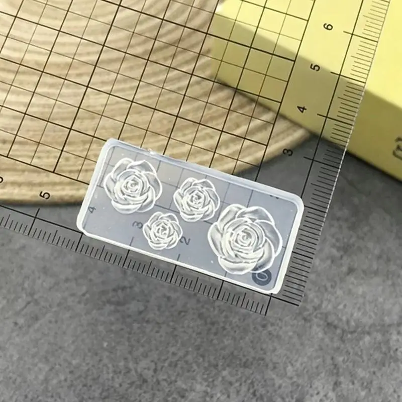 1Pcs 3D Rose Nail Art Silicone Mold Flower Shape Nail Carving Mould For DIY Nail Art Decoration Making Tools