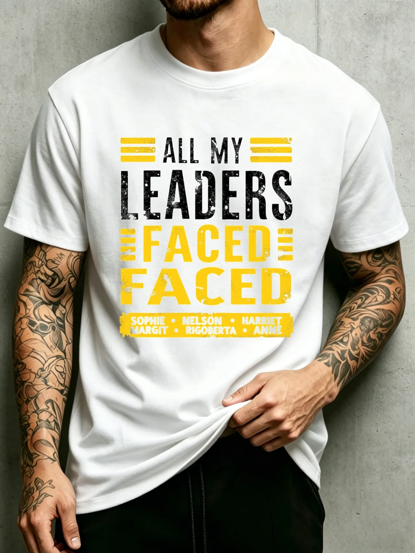 Graphic Design Style Men's Round Neck T-Shirt, Loose Fit, Fashionable and Versatile Fabric, Soft and Comfortable, Suitable for Daily Wear and as a Gift. Text Theme for Leaders, Perfect for Summer and Spring Seasons, Very Suitable for Friends, Family, and Colleagues