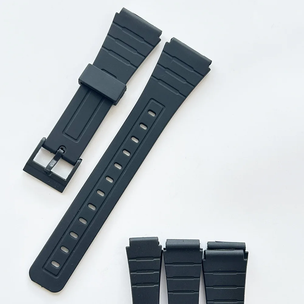 Fo 12mm 14mm 16mm 18mm 20mm 22mm Casio PU Watch Strap Series F91W Bracelet W800H AE1200 SGW400H Convex Watchband Band Wristband