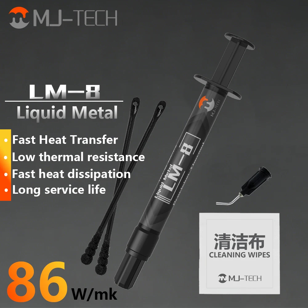 

MJ-TECH LM-8 Liquid Metal Thermal Paste Conduct electricity For PS5 Laptop CPU GPU Graphics card high performance thermal grease