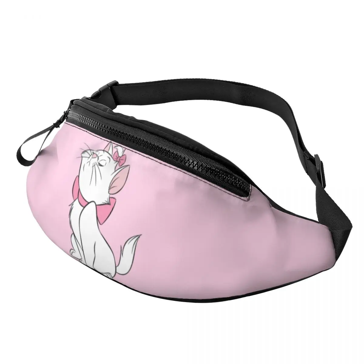 

Custom Kitten Marie Cute Fanny Pack Women Men Girly Animal Crossbody Waist Bag for Travel Cycling Phone Money Pouch