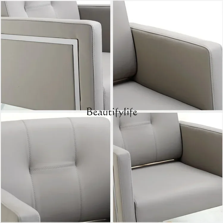 Hair Salon Chair Golden Stainless Steel Chassis Hair Cutting and Dyeing Chair