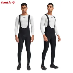 Santic Men's Winter Cycling Bib Pants Keep Warm Windproof Breathable Bicycle Pants Sponge Pad Cycling Pants Reflective M3C04158H