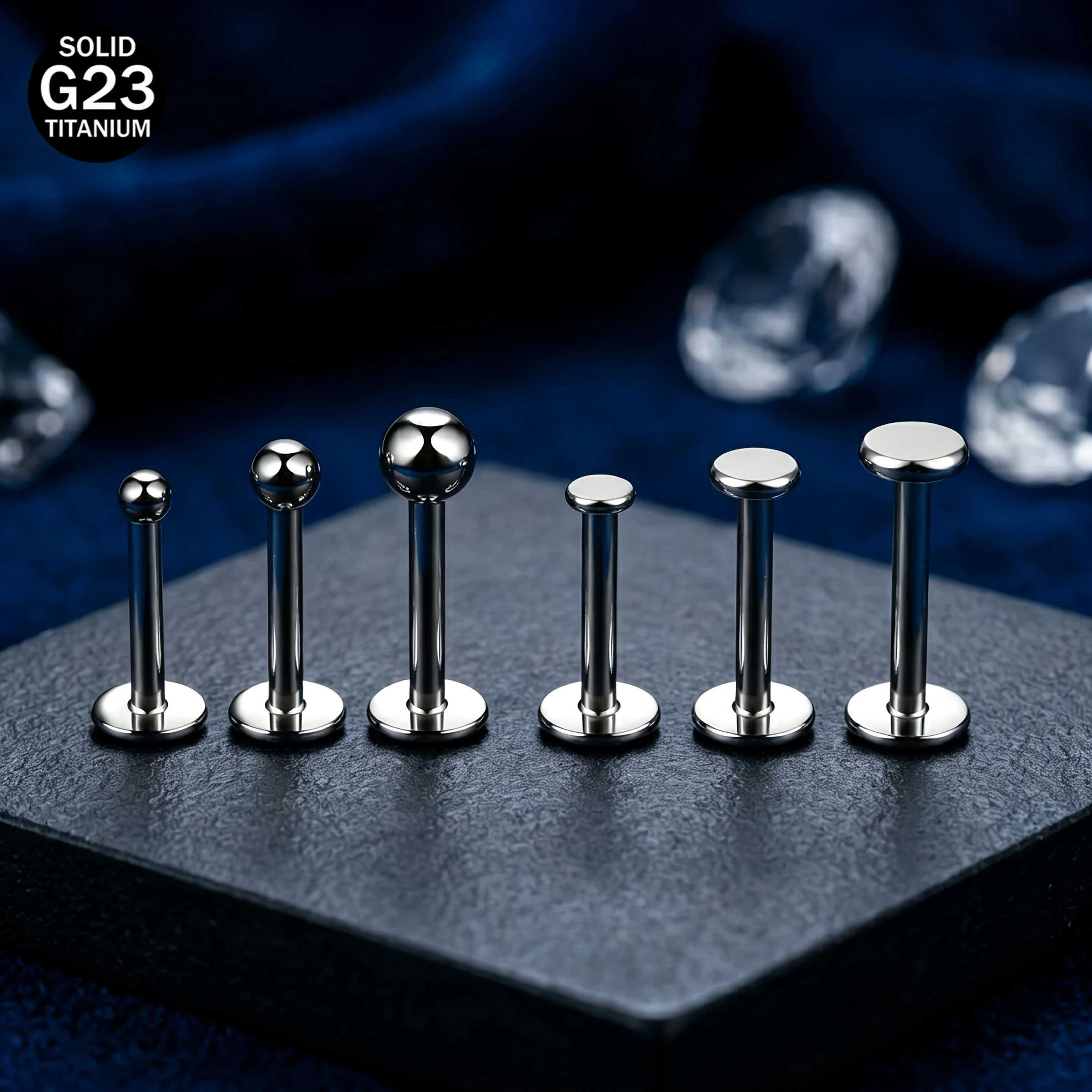 1/3/6pcs Set Titanium Flat Back Earrings Lip Studs Multi-purpose Piercing Jewelry Hypoallergenic for Casual Attire Unisex Punk