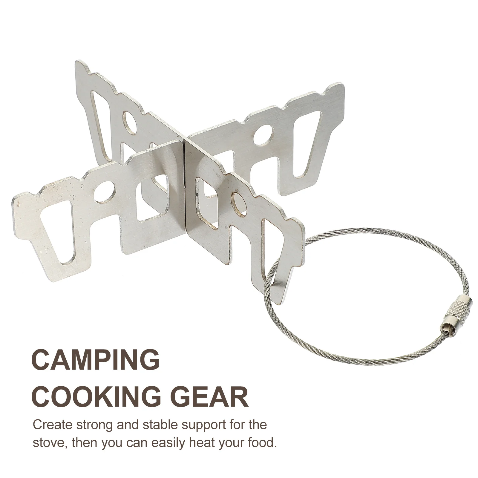 

Silver Alcohol Stove Stand Stainless Steel Lightweight Portable Stove Support Bracket Camping Outdoor Camping Cooking Gear