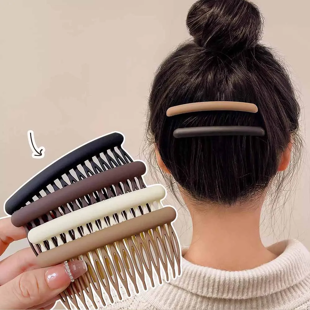 Matte Side Hair Fork Stick Combs Thick Hair Clips Bun Twist Hair Decorative Barrettes Non-Slip Hairpins Women Hair Accessories