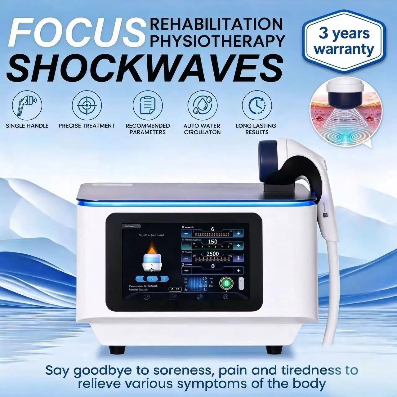 New Focused Therapy 1-15 Levels Intensity for Neck Shoulder Back Knee Hip Pain Relief Physio Therapy Equipment
