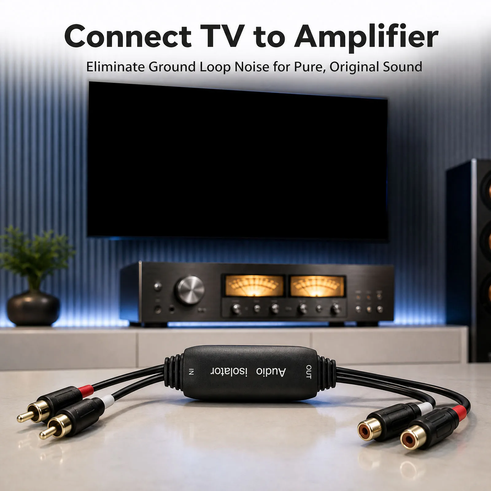 2 Channel Car Audio Mini Noise Filter Plug and Play Ground Filter Noise Isolator for Home Cars Retro Games TVs VCRs Mixers