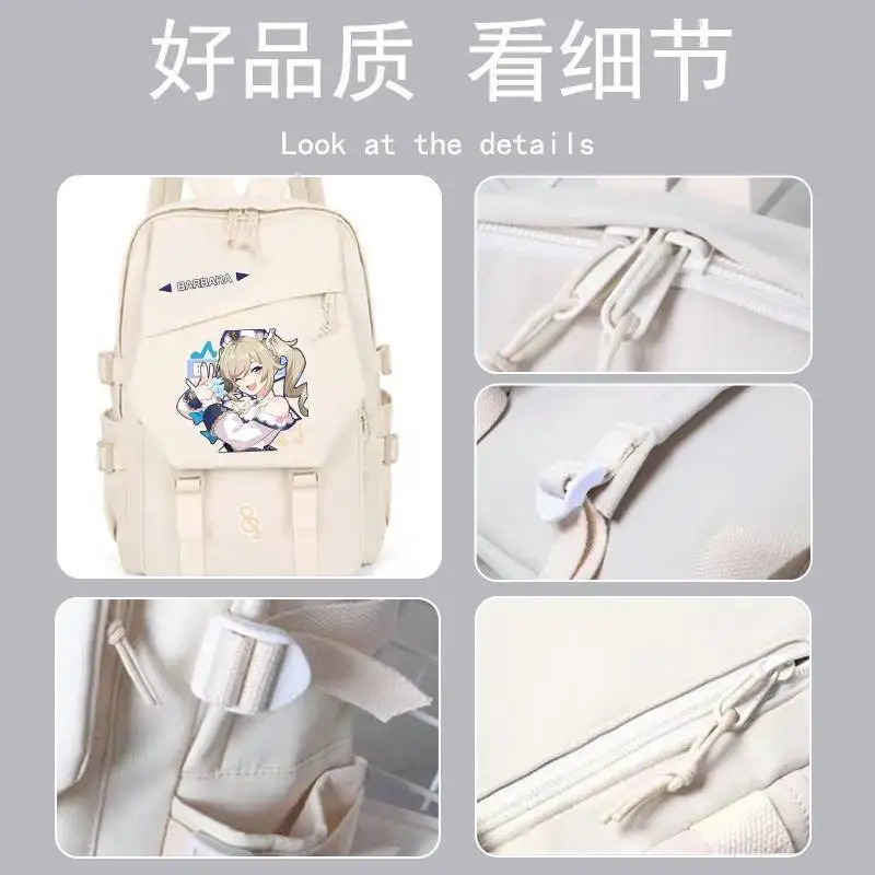 Genshin Impact For Boys, Elementary Students, Hu Tao, Zhong Li, Grades 3-6, Middle School Girls, Double Shoulder Bag, Anime