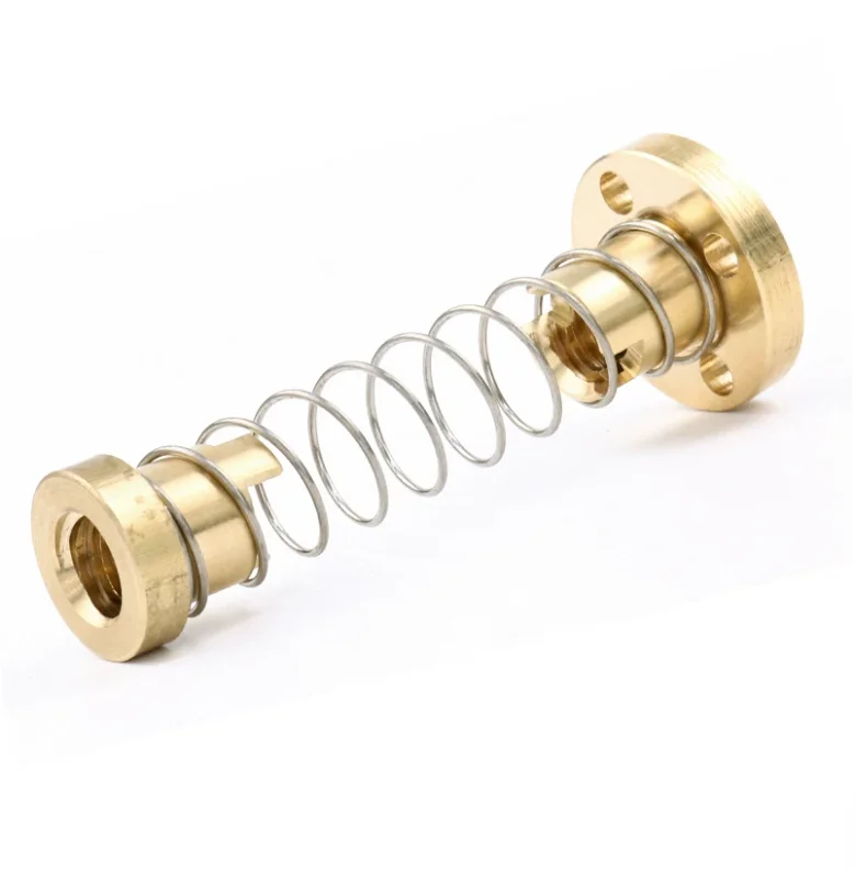 Difference Nut Trapezoidal Stainless Steel Screw 3D Printer Accessories T8 1MM Screw T8 Copper Nut Clearance Elimination Back