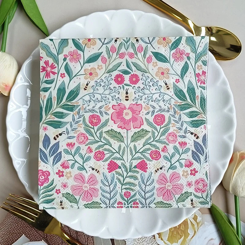 10/20pcs 33cm 2Layer New Full Version Floral Pattern Napkins Party Creative Decorative DIY Paper Restaurant Paper Picnic Mat